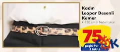 KADIN LEOPAR DESENLİ KEMER 110 CM fiyat ve kampanya bilgisi